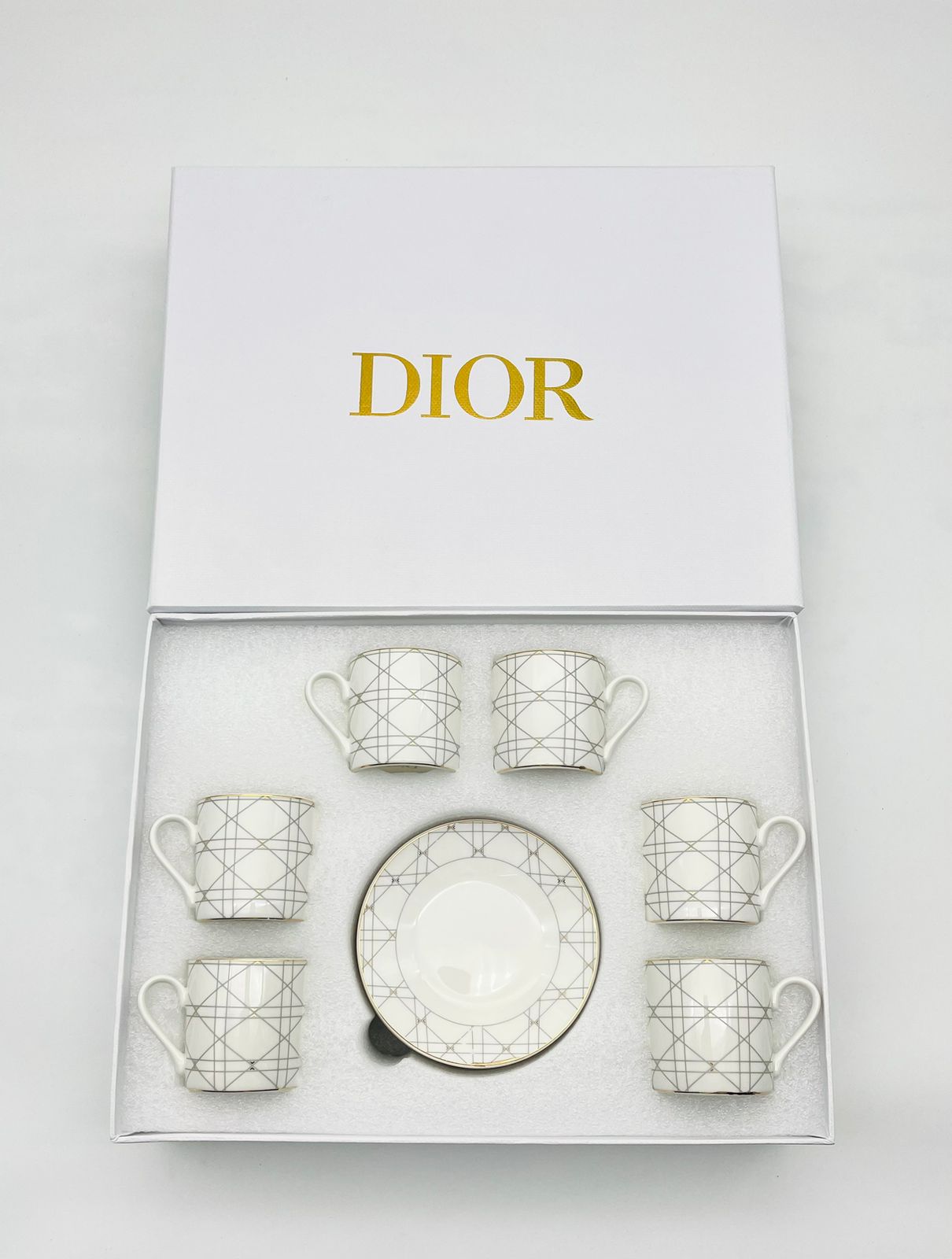 Dior Turkish coffee set of six white cups